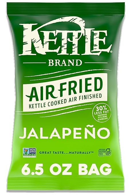 Kettle Brand Potato Chips, Air Fried Jalapeño Kettle Chips, 6.5 Oz