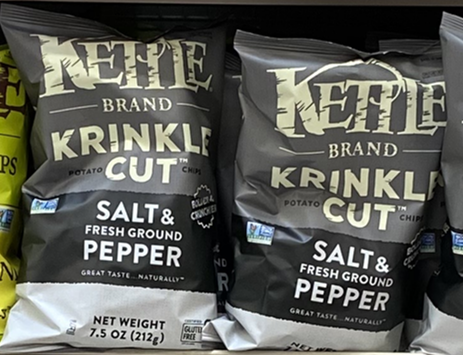 Kettle Brand Potato Chips, Krinkle Cut, Salt & Fresh Ground Pepper Kettle Chips, 7.5 oz