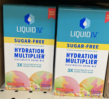 Liquid I.V. Hydration Multiplier Sugar Free Electrolyte Drink Mix Rainbow Sherbet, 6 Ct