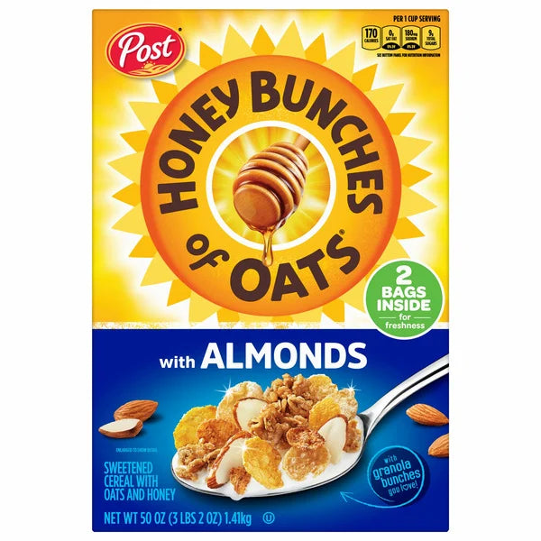 Post, Honey Bunches of Oats with Almonds Cereal, 50 oz