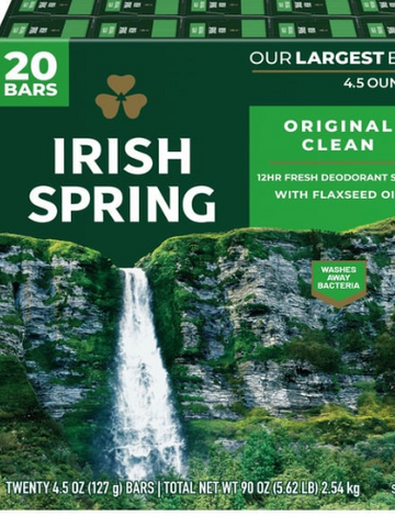 Irish Spring Bar Soap, 4.5 oz, 20 ct