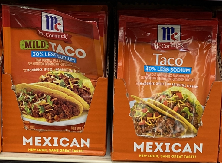 McCormick 30% Less Sodium Mild Taco Seasoning Mix, 1 oz