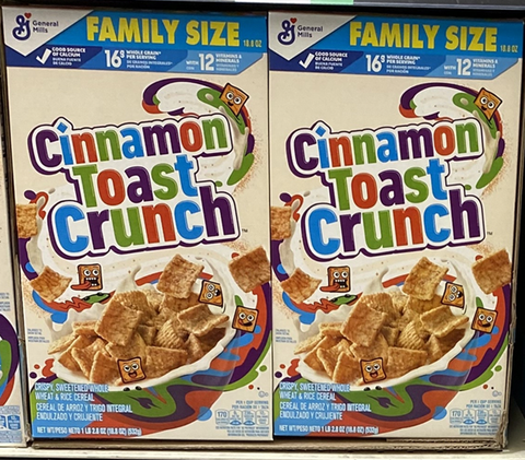 Cinnamon Toast Crunch Breakfast Cereal, Crispy Cinnamon Cereal, Family Size, 18.8 oz