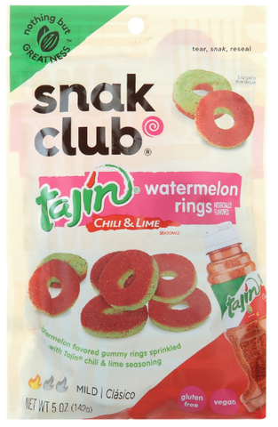 Snak Club Tajin Watermelon Gummy Rings 5 oz