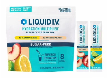 Liquid I.V. Hydration Multiplier, 26 Individual Serving Stick Packs in Resealable Pouch, Sugar