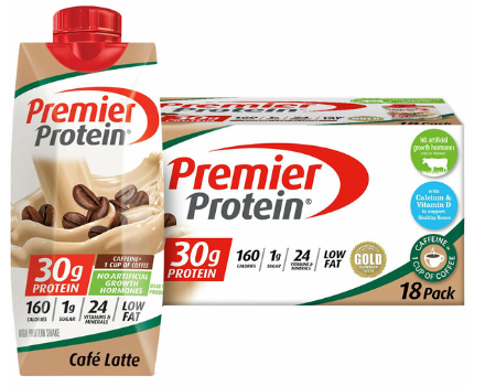 Premier 30g Protein Shakes 11 fl. oz., 18-pack, Cafe Latte