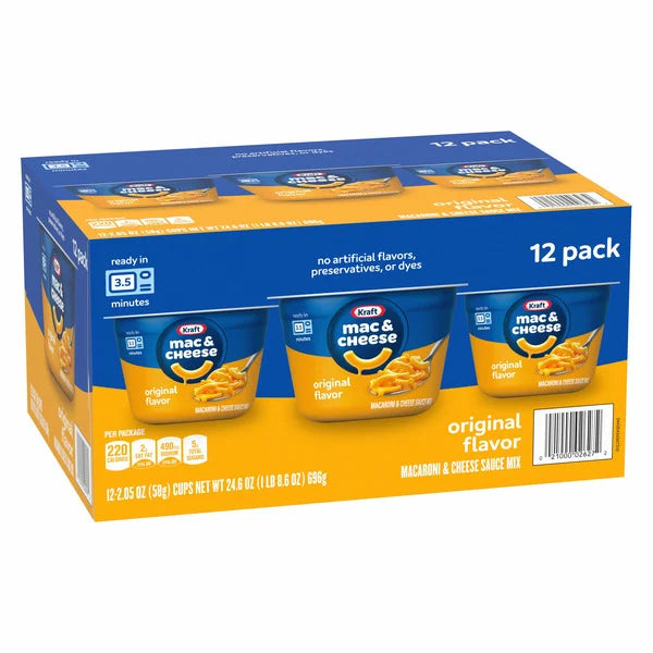 Kraft, Macaroni & Cheese Dinner Cup, 2.05 oz, 12-Count