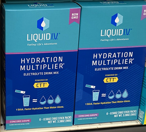 Liquid I.V. Hydration Multiplier Electrolyte Powder Packet Drink Mix, Concord Grape, 6 Ct