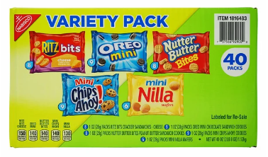 Nabisco Cookies & Crackers, Variety Pack, 1 oz, 40-count