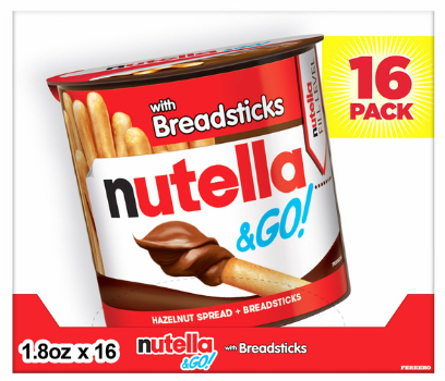 Nutella & GO! Hazelnut and Cocoa Spread With Breadsticks, 1.8 oz, 16 Pack