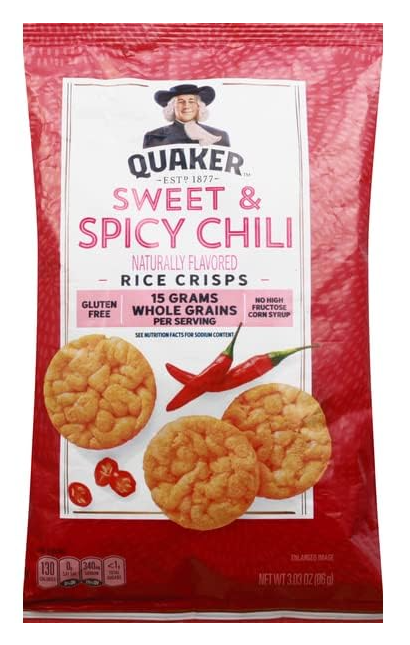 Quaker Rice Crisps, Sweet & Spicy Chili, 3.03 Ounce