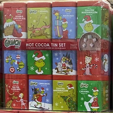 Costco The Grinch 12 pk Hot Cocoa Tin Set