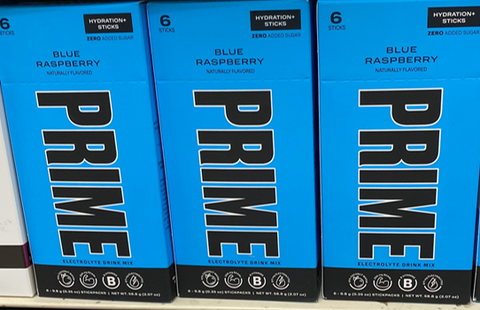 Prime Hydration+ Drink Mix Blue Raspberry Sticks 6 Ct