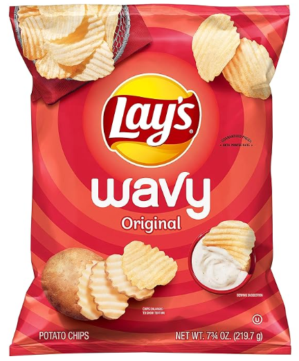 Lay's Wavy Potato Chips Original Flavor, 7.75 Oz