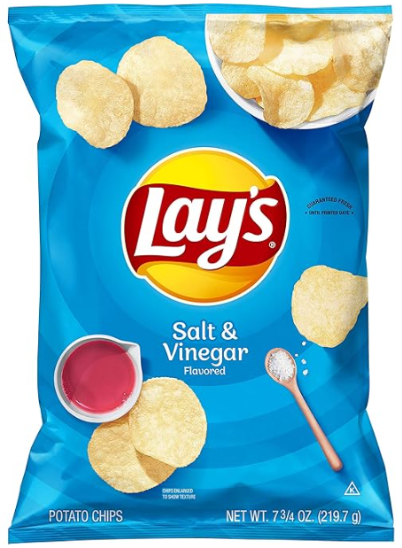 Lay's Potato Chips, Salt & Vinegar, 7.75 Oz